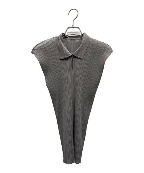 PLEATS PLEASE（プリーツプリーズ）PLEATS PLEASE (プリーツプリーズ) ノースリーブブラウス グレー サイズ:４の古着・服飾アイテム