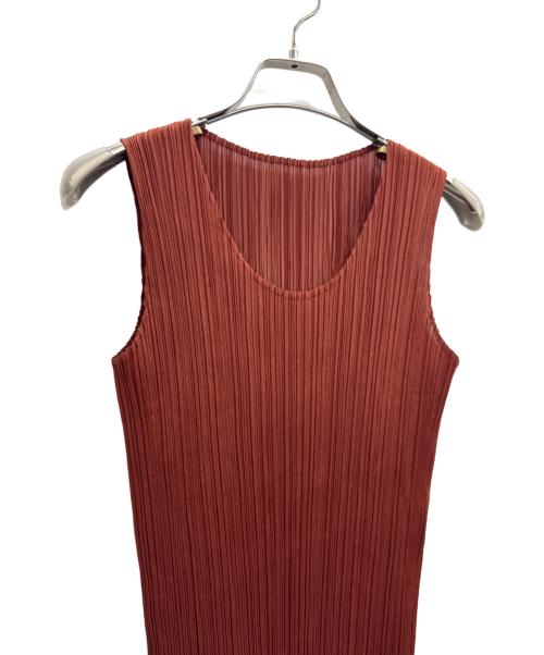 PLEATS PLEASE（プリーツプリーズ）PLEATS PLEASE (プリーツプリーズ) ノースリーブワンピース ブラウン サイズ:1の古着・服飾アイテム