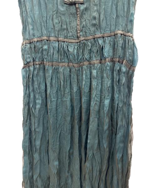 ISSEY MIYAKE FETE（イッセイミヤケフェット）ISSEY MIYAKE FETE (イッセイミヤケフェット) ノースリーブワンピース グリーン×ブルー サイズ:3の古着・服飾アイテム