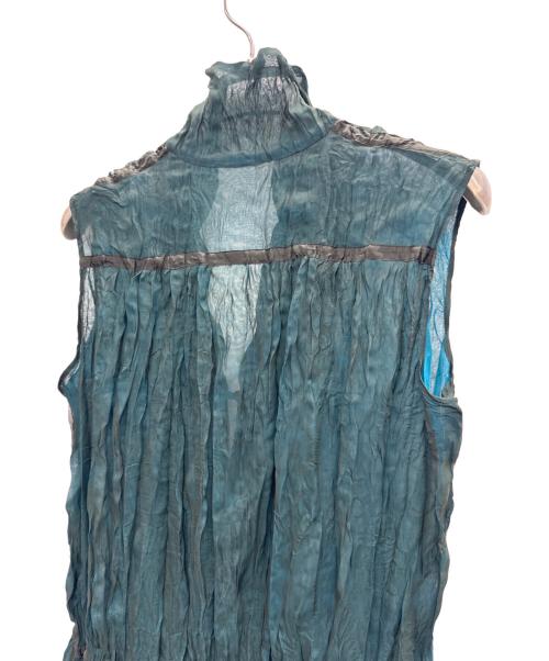 ISSEY MIYAKE FETE（イッセイミヤケフェット）ISSEY MIYAKE FETE (イッセイミヤケフェット) ノースリーブワンピース グリーン×ブルー サイズ:3の古着・服飾アイテム