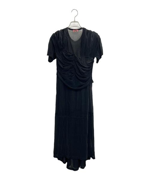COMME des GARCONS（コムデギャルソン）COMME des GARCONS (コムデギャルソン) 半袖ワンピース ドレープ ブラック サイズ:　の古着・服飾アイテム