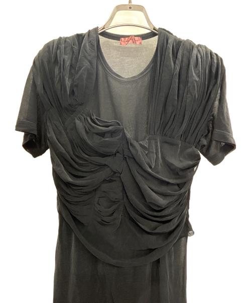 COMME des GARCONS（コムデギャルソン）COMME des GARCONS (コムデギャルソン) 半袖ワンピース ドレープ ブラック サイズ:　の古着・服飾アイテム
