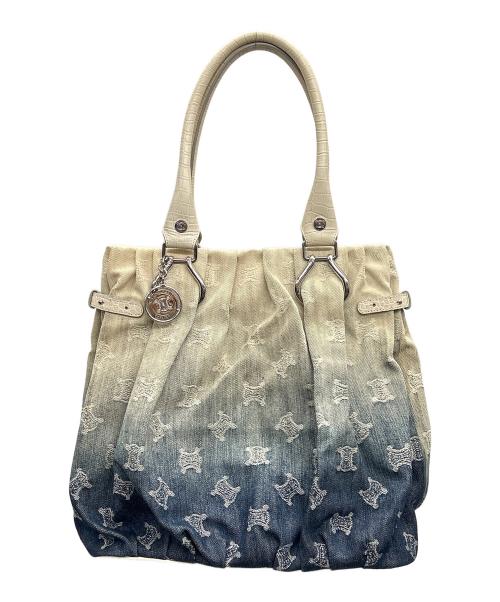 CELINE（セリーヌ）CELINE (セリーヌ) デニムトートバッグ ベージュ×インディゴの古着・服飾アイテム