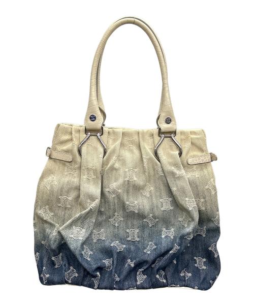 CELINE（セリーヌ）CELINE (セリーヌ) デニムトートバッグ ベージュ×インディゴの古着・服飾アイテム