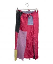 tricot COMME des GARCONS（トリココムデギャルソン）の古着「パッチワークスカート」｜ピンク×ブラック