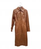 DOLCE & GABBANAドルチェ＆ガッバーナ）の古着「レザーコート」｜ブラウン