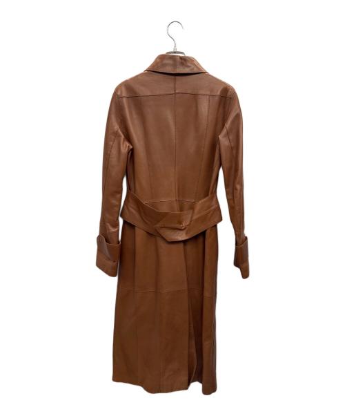 DOLCE & GABBANA（ドルチェ＆ガッバーナ）DOLCE & GABBANA (ドルチェ＆ガッバーナ) レザーコート ブラウン サイズ:36の古着・服飾アイテム