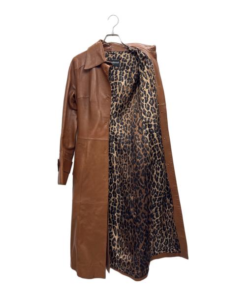DOLCE & GABBANA（ドルチェ＆ガッバーナ）DOLCE & GABBANA (ドルチェ＆ガッバーナ) レザーコート ブラウン サイズ:36の古着・服飾アイテム