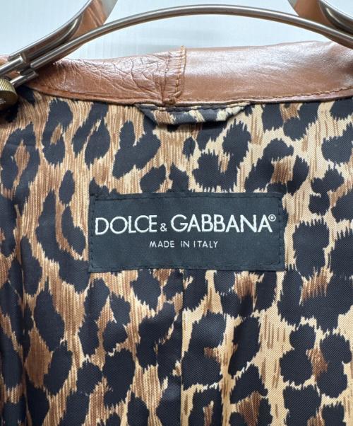 DOLCE & GABBANA（ドルチェ＆ガッバーナ）DOLCE & GABBANA (ドルチェ＆ガッバーナ) レザーコート ブラウン サイズ:36の古着・服飾アイテム