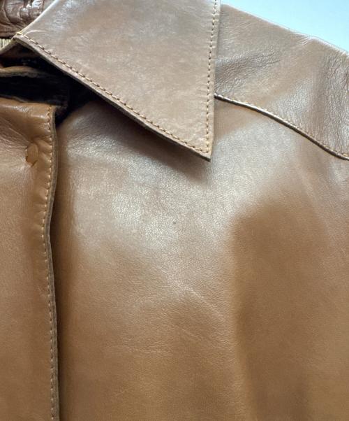 DOLCE & GABBANA（ドルチェ＆ガッバーナ）DOLCE & GABBANA (ドルチェ＆ガッバーナ) レザーコート ブラウン サイズ:36の古着・服飾アイテム