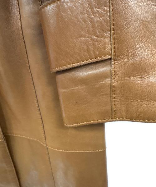 DOLCE & GABBANA（ドルチェ＆ガッバーナ）DOLCE & GABBANA (ドルチェ＆ガッバーナ) レザーコート ブラウン サイズ:36の古着・服飾アイテム