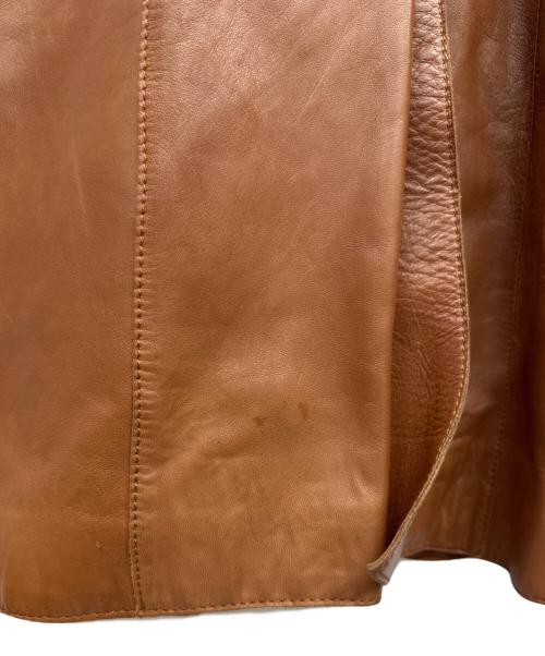 DOLCE & GABBANA（ドルチェ＆ガッバーナ）DOLCE & GABBANA (ドルチェ＆ガッバーナ) レザーコート ブラウン サイズ:36の古着・服飾アイテム