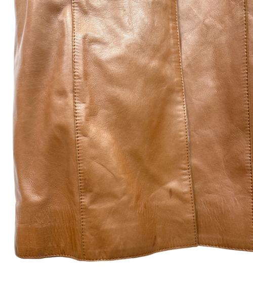 DOLCE & GABBANA（ドルチェ＆ガッバーナ）DOLCE & GABBANA (ドルチェ＆ガッバーナ) レザーコート ブラウン サイズ:36の古着・服飾アイテム