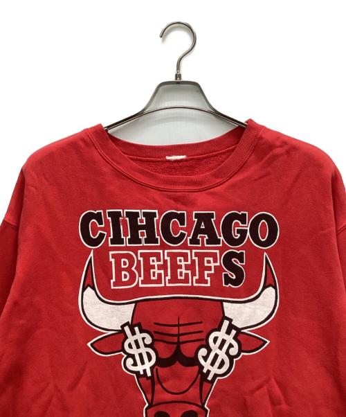 CHICAGO BEEFS（シカゴ ビーフス）CHICAGO BEEFS (シカゴ ビーフス) クルーネックスウェット レッド サイズ:表記なしの古着・服飾アイテム