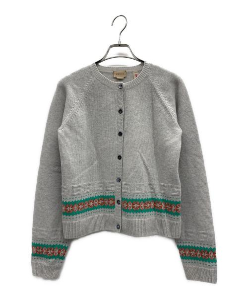 GUCCI（グッチ）GUCCI (グッチ) Wool Cardigan グレー サイズ:12の古着・服飾アイテム