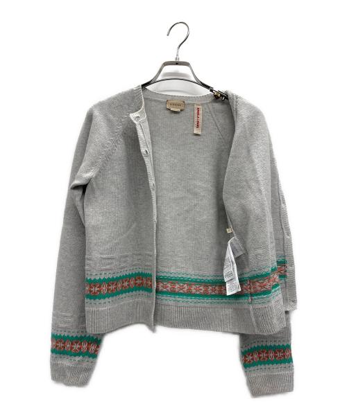 GUCCI（グッチ）GUCCI (グッチ) Wool Cardigan グレー サイズ:12の古着・服飾アイテム
