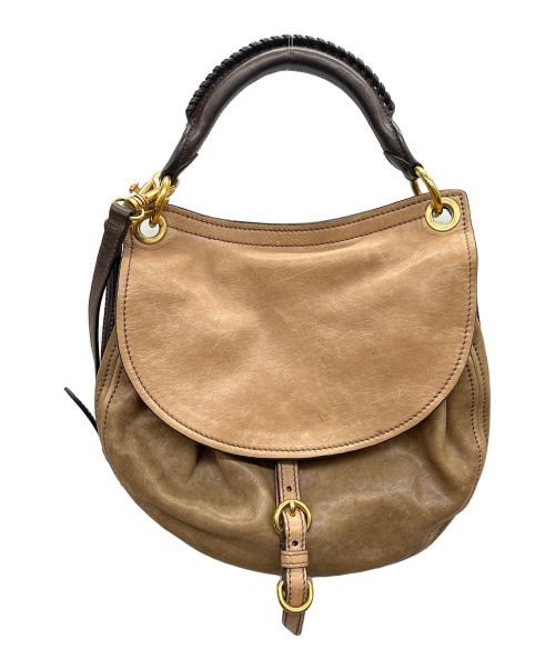 MIU MIU（ミュウミュウ）MIU MIU (ミュウミュウ) 2WAYバッグ ブラウンの古着・服飾アイテム