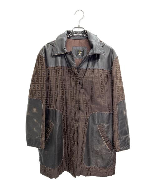 FENDI（フェンディ）FENDI (フェンディ) レザーコート ブラウン サイズ:40の古着・服飾アイテム