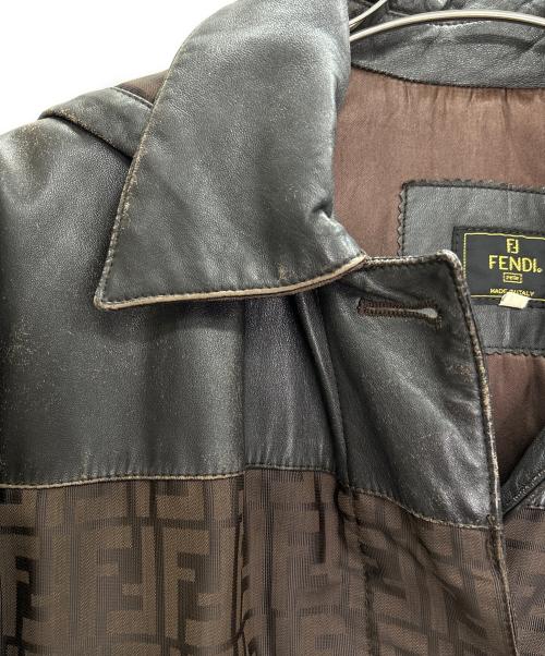 FENDI（フェンディ）FENDI (フェンディ) レザーコート ブラウン サイズ:40の古着・服飾アイテム