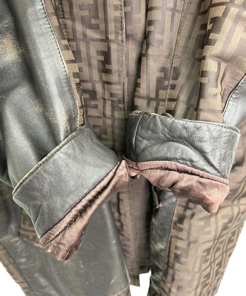 FENDI（フェンディ）FENDI (フェンディ) レザーコート ブラウン サイズ:40の古着・服飾アイテム