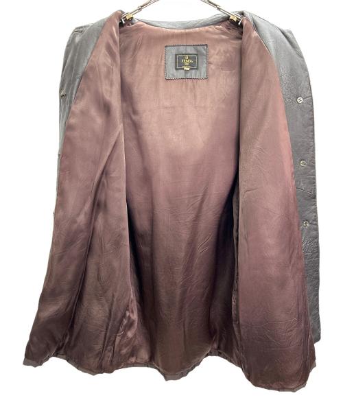 FENDI（フェンディ）FENDI (フェンディ) レザーコート ブラウン サイズ:40の古着・服飾アイテム
