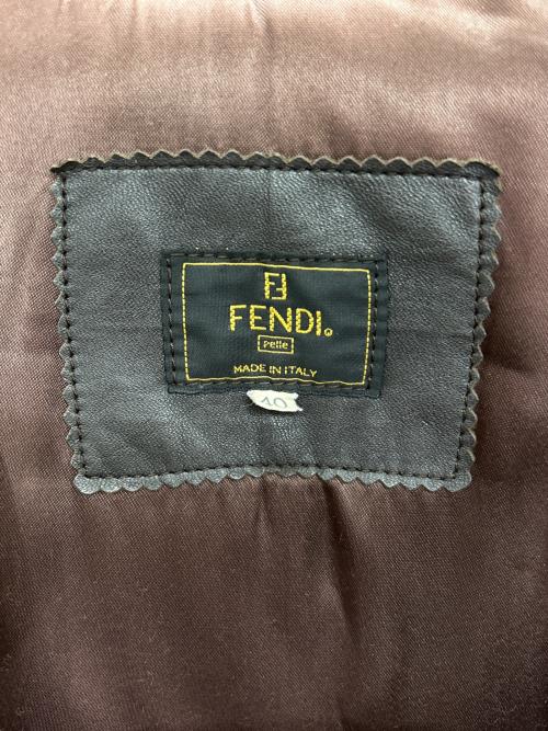 FENDI（フェンディ）FENDI (フェンディ) レザーコート ブラウン サイズ:40の古着・服飾アイテム