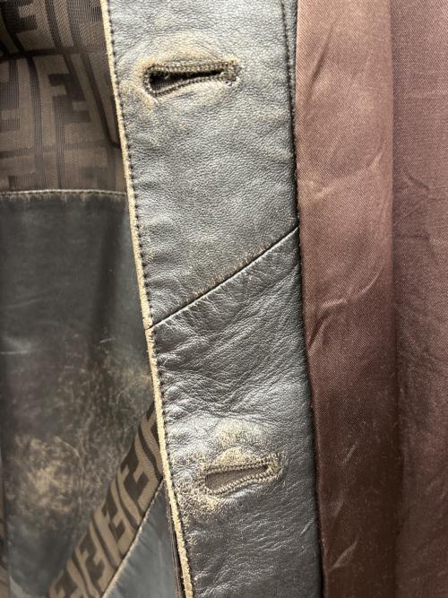 FENDI（フェンディ）FENDI (フェンディ) レザーコート ブラウン サイズ:40の古着・服飾アイテム