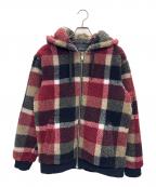 BLACK LABEL CRESTBRIDGEブラックレーベル クレストブリッジ）の古着「ボアジャケット」｜ブラック×レッド