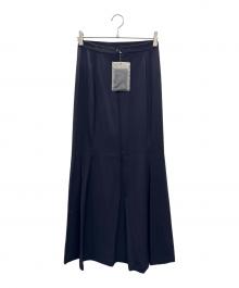 YOHJI YAMAMOTO（ヨウジヤマモト）の古着「ウールギャバカーブ切替スカート」｜ブラック