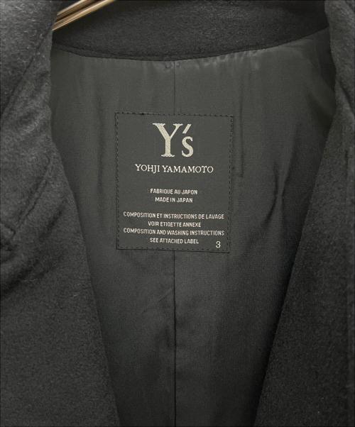 Y's（ワイズ）Y's (ワイズ) カシミヤ混コート ブラック サイズ:3の古着・服飾アイテム