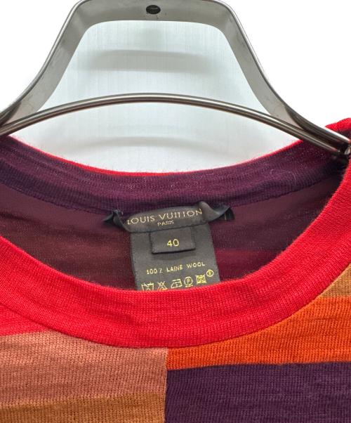 LOUIS VUITTON（ルイ ヴィトン）LOUIS VUITTON (ルイ ヴィトン) ボーダーニット レッド×オレンジ サイズ:40の古着・服飾アイテム