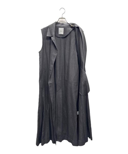 ebure（エブール）ebure (エブール) ミディアムリネン ジレ グレー サイズ:36の古着・服飾アイテム