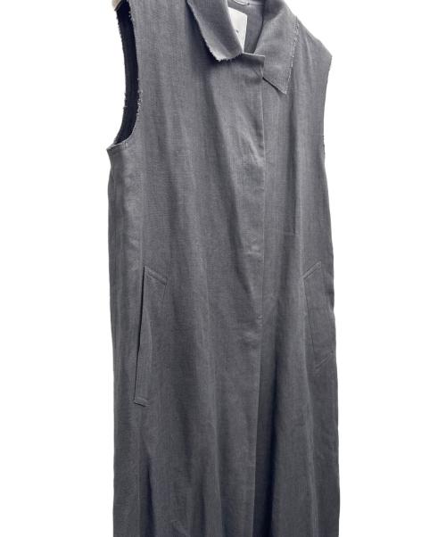 ebure（エブール）ebure (エブール) ミディアムリネン ジレ グレー サイズ:36の古着・服飾アイテム