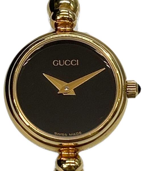 GUCCI（グッチ）GUCCI (グッチ) リストウォッチ クォーツ バングルタイプベルト ブラックの古着・服飾アイテム