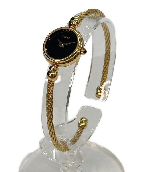 GUCCI（グッチ）GUCCI (グッチ) リストウォッチ クォーツ バングルタイプベルト ブラックの古着・服飾アイテム