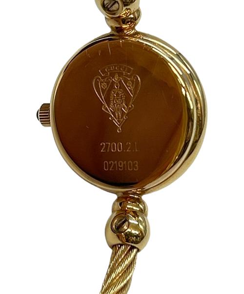 GUCCI（グッチ）GUCCI (グッチ) リストウォッチ クォーツ バングルタイプベルト ブラックの古着・服飾アイテム