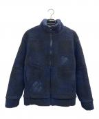 LOUIS VUITTONルイ ヴィトン）の古着「ボアフリースジャケット」｜ブルー×ブラック