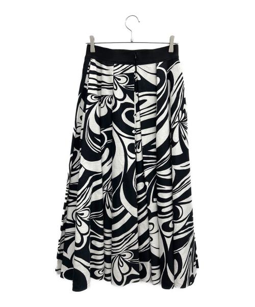 ADORE（アドーア）ADORE (アドーア) モノトーンフラワープリントスカート ホワイト×ブラック サイズ:38の古着・服飾アイテム