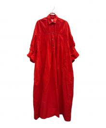 ENFOLD（エンフォルド）の古着「TACK SLEEVE SHIRTS DRESS」｜レッド