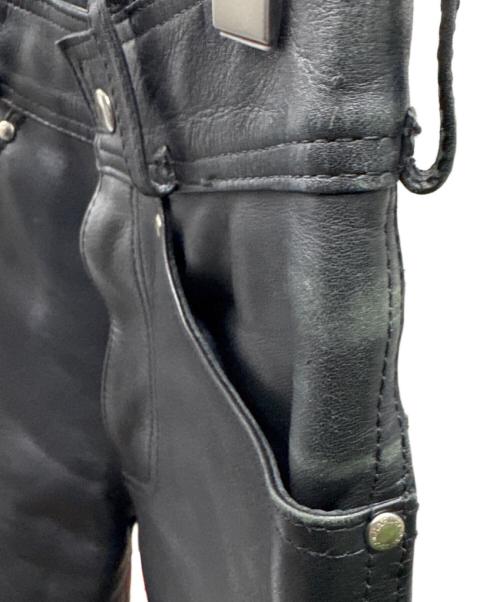 HARLEY-DAVIDSON（ハーレーダビッドソン）HARLEY-DAVIDSON (ハーレーダビッドソン) ブーツカットレザーパンツ ブラック サイズ:W28の古着・服飾アイテム