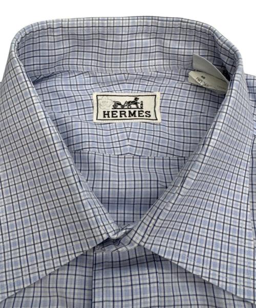 HERMES（エルメス）HERMES (エルメス) セリエボタン長袖シャツ ブルー サイズ:42の古着・服飾アイテム