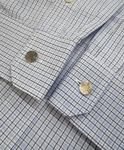 HERMES（エルメス）HERMES (エルメス) セリエボタン長袖シャツ ブルー サイズ:42の古着・服飾アイテム
