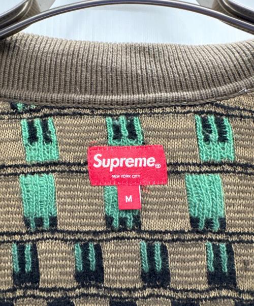 SUPREME（シュプリーム）SUPREME (シュプリーム) Gradient Grid Zip Up Polo ブラウン×レッド サイズ:Mの古着・服飾アイテム
