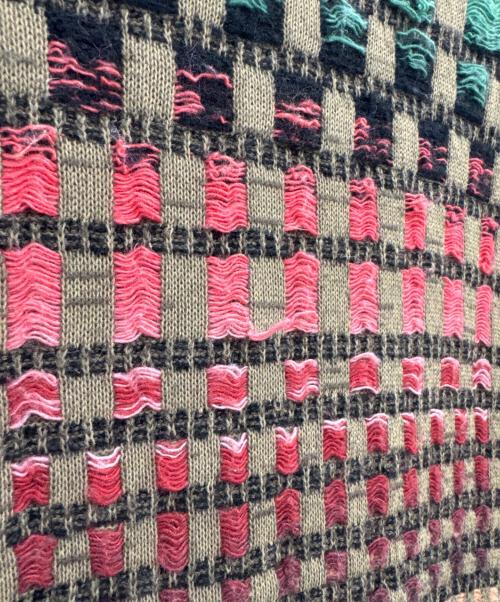 SUPREME（シュプリーム）SUPREME (シュプリーム) Gradient Grid Zip Up Polo ブラウン×レッド サイズ:Mの古着・服飾アイテム