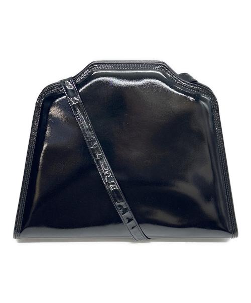 Salvatore Ferragamo（サルヴァトーレ フェラガモ）Salvatore Ferragamo (サルヴァトーレ フェラガモ) エナメルショルダーバッグ ブラックの古着・服飾アイテム