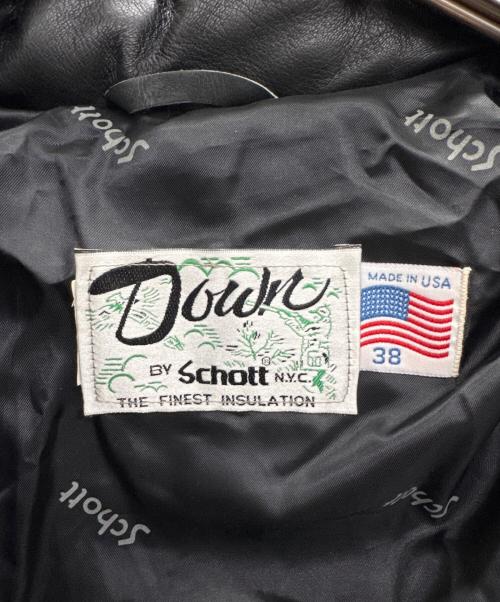 Schott（ショット）Schott (ショット) レザーダウンジャケット ブラック サイズ:38の古着・服飾アイテム
