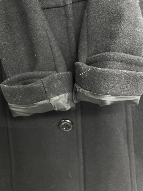 BLUE LABEL CRESTBRIDGE（ブルーレーベルクレストブリッジ）BLUE LABEL CRESTBRIDGE (ブルーレーベルクレストブリッジ) ファー付ステンカラーコート ブラック×レッド サイズ:38の古着・服飾アイテム