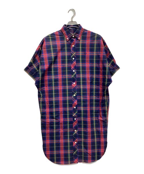 FRED PERRY（フレッドペリー）FRED PERRY (フレッドペリー) 半袖ワンピース ネイビー×レッド サイズ:10の古着・服飾アイテム