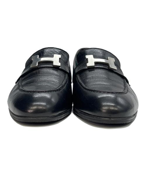 HERMES（エルメス）HERMES (エルメス) ローファー ブラック サイズ:38.1/2の古着・服飾アイテム