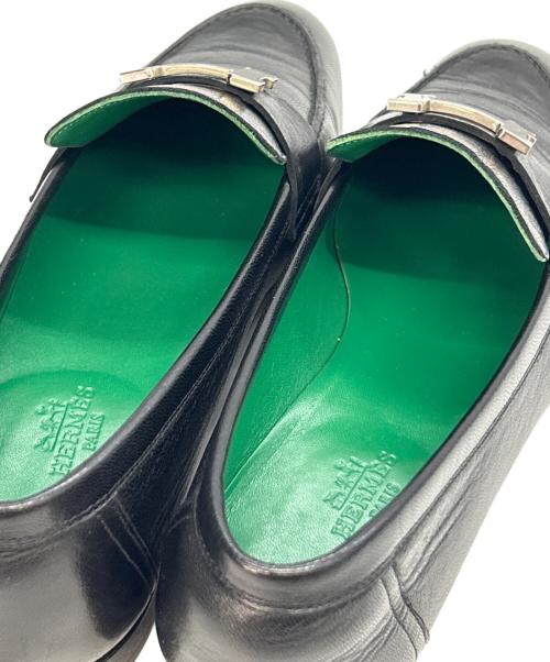 HERMES（エルメス）HERMES (エルメス) ローファー ブラック サイズ:38.1/2の古着・服飾アイテム